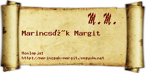 Marincsák Margit névjegykártya